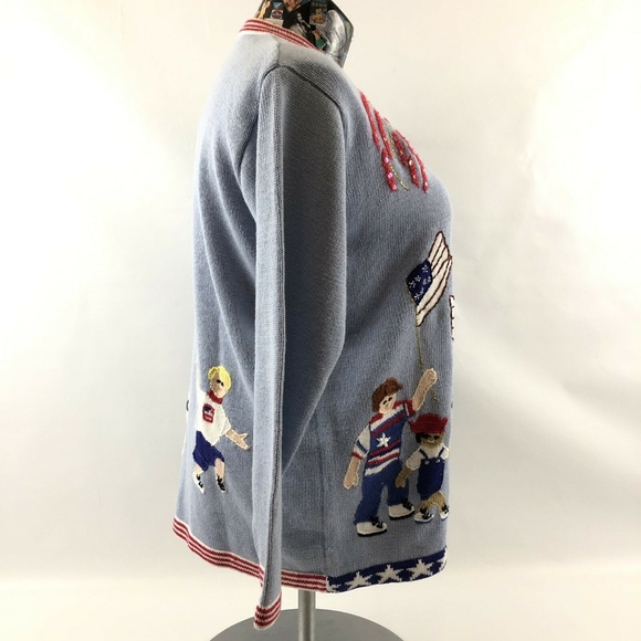 HSN Storybook Knits Sweater Large 4th of July - Picture 6 of 8